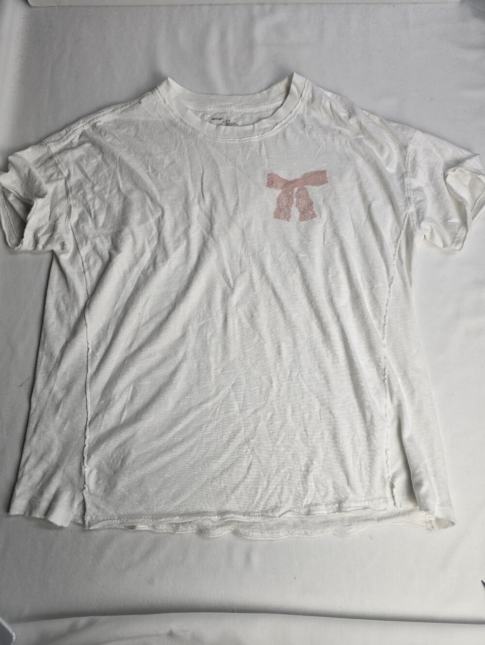 Aerie Lace Bow Oversized Tee Shirt Size M